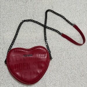 steve madden embossed red heart crossbody purse bag y2k coquette romantic girly